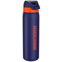 NFL - Denver Broncos - mit horiz. Logo - Auslaufsichere schlanke Wasserflasche, Edelstahl, 600ml
