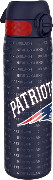 NFL - New England Patriots - with slanted logo - leak-proof slim water bottle, stainless steel, 600ml