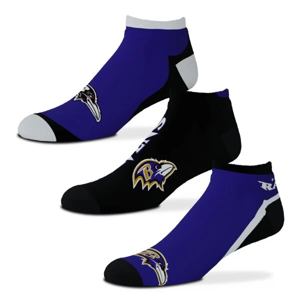NFL - Baltimore Ravens - Flash Socks - Pack of 3 Size: L