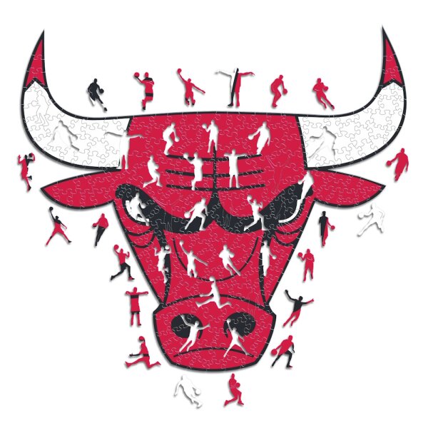 NBA - Chicago Bulls - Logo - Holz Puzzle Gr&ouml;sse S (150 Teile)