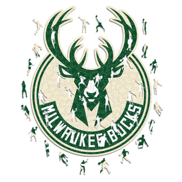NBA - Milwaukee Bucks - Logo - Holz Puzzle Gr&ouml;sse S (150 Teile)