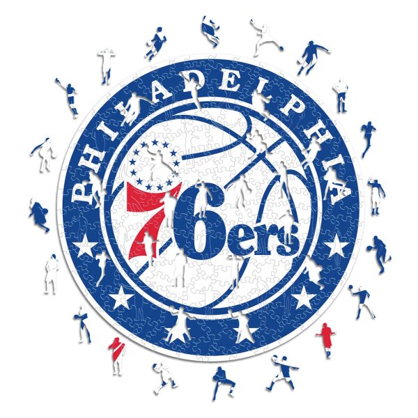 NBA - Philadelphia 76ers - Logo - Puzzle en bois Taille S (150 Pi&egrave;ces)