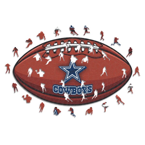 NFL - Dallas Cowboys&ndash; Football avec Logo  - Puzzle en bois Taille S (150 Pi&egrave;ces)