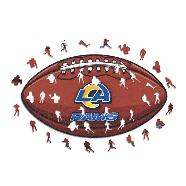 NFL - Los Angeles Rams&ndash; Football avec Logo  - Puzzle en bois Taille S (150 Pi&egrave;ces)