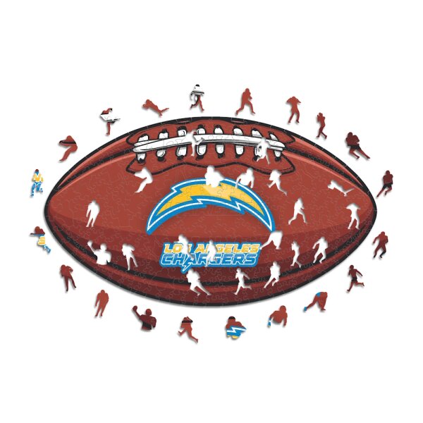NFL - Los Angeles Chargers&ndash; Football con Logo  - Puzzle in Legno Taglia S (150 Pezzi)