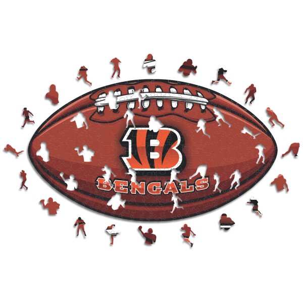 NFL - Cincinnati Bengals&ndash; Football with Logo -  Wooden Puzzle Size S (150 pieces)