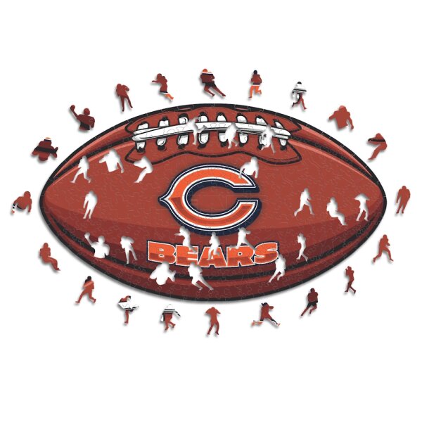 NFL - Chicago Bears&ndash; Football with Logo -  Wooden Puzzle Size S (150 pieces)