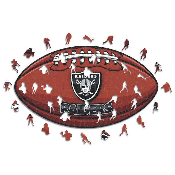 NFL - Las Vegas Raiders&ndash; Football avec Logo  - Puzzle en bois Taille S (150 Pi&egrave;ces)