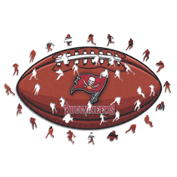 NFL - Tampa Bay Buccaneers&ndash; Football avec Logo  - Puzzle en bois Taille S (150 Pi&egrave;ces)