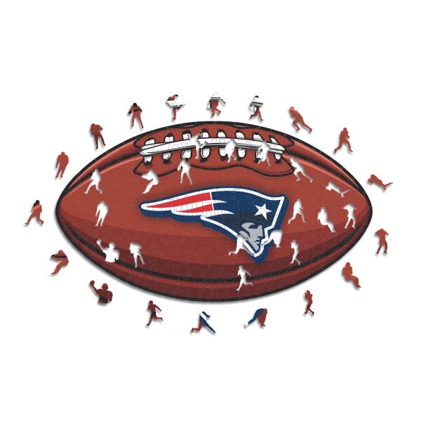 NFL - New England Patriots&ndash; Football avec Logo  - Puzzle en bois Taille S (150 Pi&egrave;ces)
