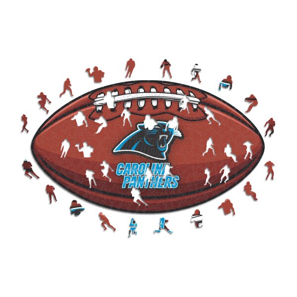 NFL - Carolina Panthers&ndash; Football avec Logo  - Puzzle en bois Taille S (150 Pi&egrave;ces)