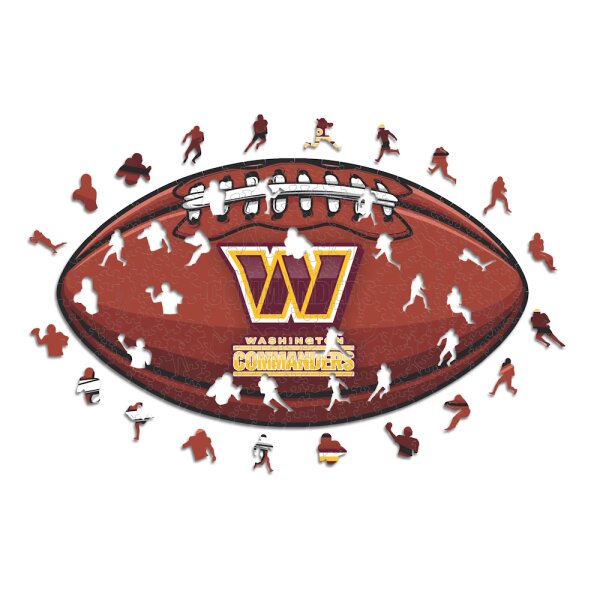 NFL - Washington Commanders&ndash; Football with Logo -  Wooden Puzzle Size S (150 pieces)