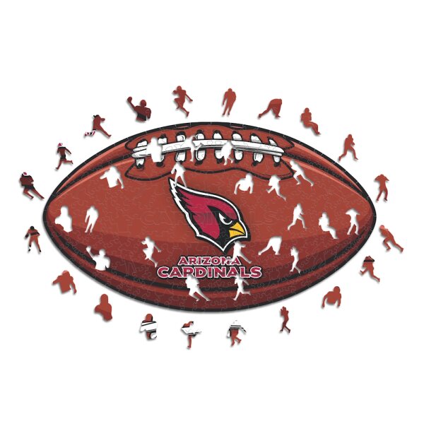 NFL - Arizona Cardinals&ndash; Football avec Logo  - Puzzle en bois Taille S (150 Pi&egrave;ces)