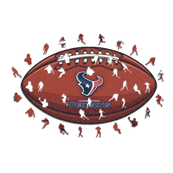 NFL - Houston Texans&ndash; Football avec Logo  - Puzzle en bois Taille S (150 Pi&egrave;ces)