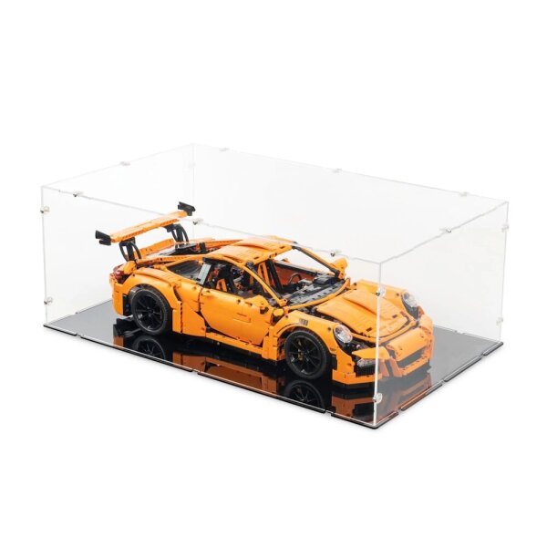 Display acrilico XL per LEGO&reg; 42056 Porsche 911 GT3 RS (con base nera)