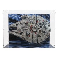 Acrylic display vertical & stand for LEGO&reg; 75192 Star Wars UCS Millennium Falcon (with background image)
