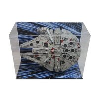 Acrylic display vertical & stand for LEGO&reg; 75192 Star Wars UCS Millennium Falcon (with background image)