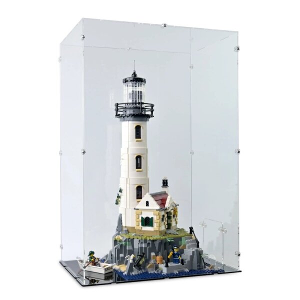 Acrylic display for LEGO&reg; 21335 Motorized Lighthouse (with black base)