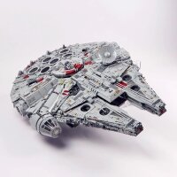 Pr&eacute;sentoir horizontal en acrylique avec support pour LEGO&reg; 75192 Star Wars UCS Millennium Falcon (avec base noire)