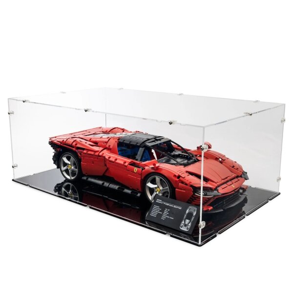 Pr&eacute;sentoir en acrylique XL pour LEGO&reg; 42143 Ferrari Daytona SP3 (avec base noire)