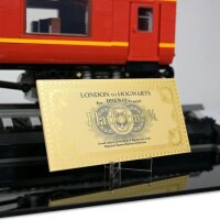 Pr&eacute;sentoir en acrylique pour LEGO&reg; 76405 Harry Potter Poudlard Express &ndash; &Eacute;dition Collector (avec motif de fond et socle noir)