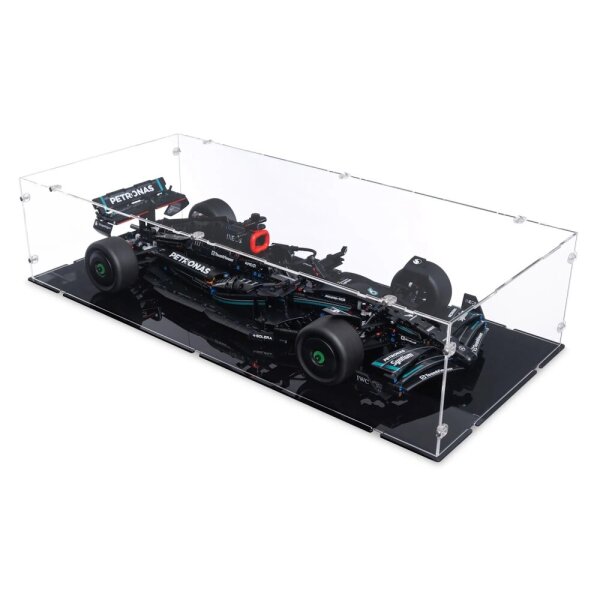 Pr&eacute;sentoir acrylique pour LEGO&reg; 42171 Mercedes-AMG F1 W14 E Performance (avec base noire)