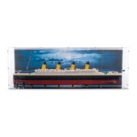 Display acrilico per LEGO&reg; 10294 Titanic (con immagine di sfondo e base nera)