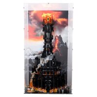 Pr&eacute;sentoir en acrylique pour LEGO&reg; 10333 Le Seigneur des Anneaux : Barad-d&ucirc;r (avec image darri&egrave;re-plan)