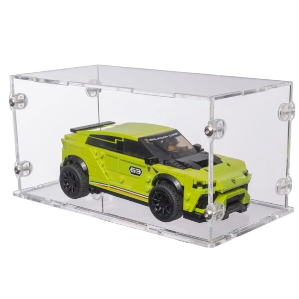 Acrylic display for various LEGO&reg; Speed Champion models (23 x 12 x 11 cm with clear base, stackable)
