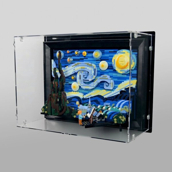Acrylic wall display for LEGO&reg; 21333 Vincent van Gogh &ndash; Starry Night (with black background)