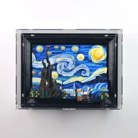 Acrylic wall display for LEGO&reg; 21333 Vincent van Gogh &ndash; Starry Night (with black background)