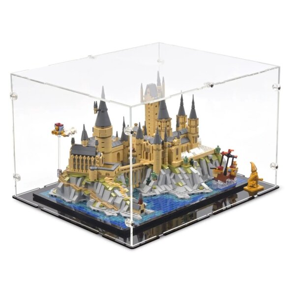 Acryl-Display f&uuml;r LEGO&reg; 76419 Harry Potter - Schloss Hogwarts mit Schlossgel&auml;nde (Mit schwarzem Boden)