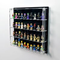 Acryl-Wand-Display f&uuml;r 40 LEGO&reg;-Minifiguren (Mit schwarzem Hintergrund)