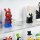 Pr&eacute;sentoir mural en acrylique pour 60 figurines LEGO&reg; (avec fond blanc)