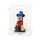 Display in in acrilico per 1 minifigure LEGO&reg; (con base trasparente e 2 brochie)