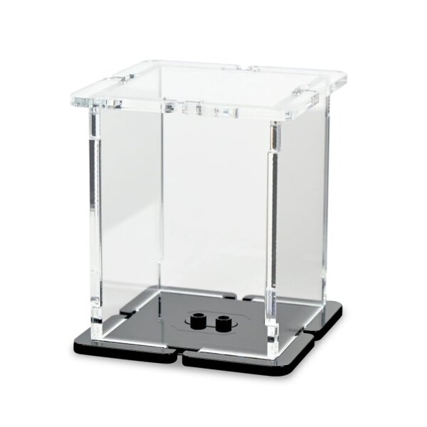 Display in acrilico per 1 minifigure LEGO&reg; (con base nera e 2 borchie)