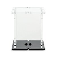 Display in acrilico per 1 minifigure LEGO&reg; (con base nera e 2 borchie)