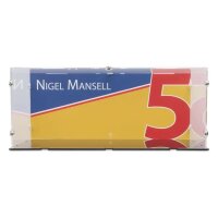 Acrylic display for LEGO&reg; 10353 Williams Racing FW14B with Nigel Mansell (With background image & black base)