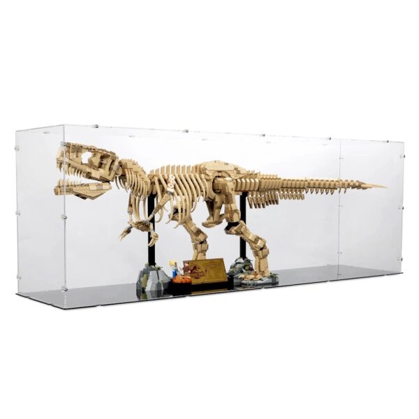 Acryl-Display f&uuml;r LEGO&reg; 76968 Dinosaurier-Fossilien: Tyrannosaurus Rex (Mit schwarzem Boden)