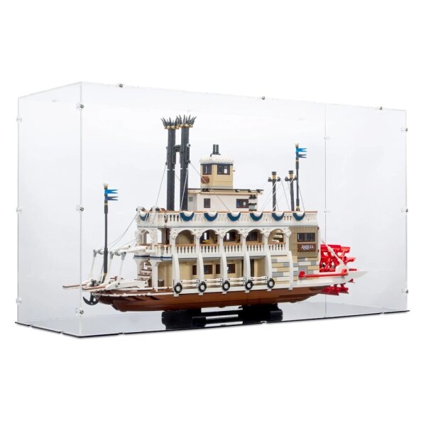Acrylic display for LEGO&reg; 21356 River Steamboat (With black floor)