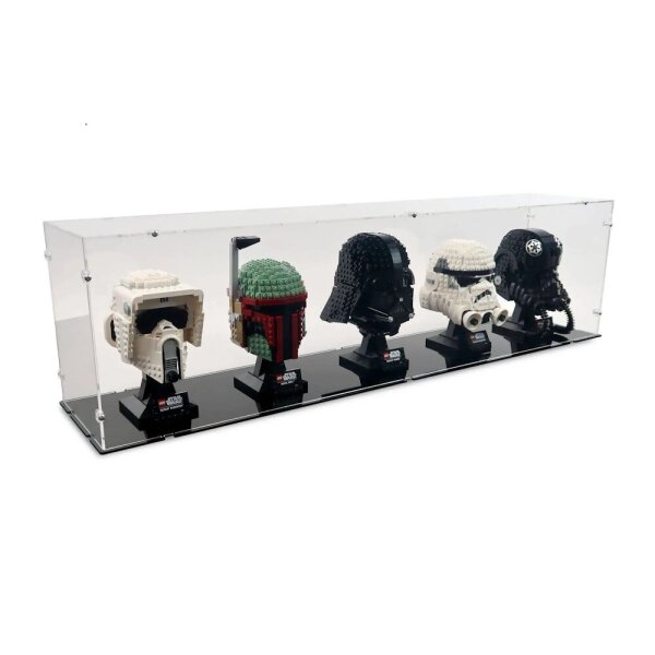 Display in acrilico per cinque caschi LEGO&reg; Star Wars (con base nera)