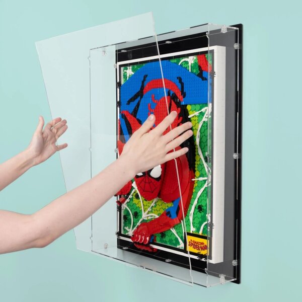 Acrylic wall display for LEGO&reg; 31209 The Amazing Spider-Man (with black background)