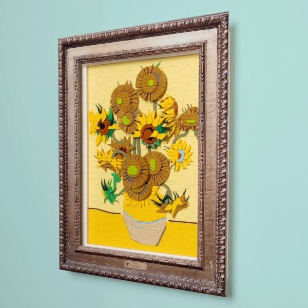 Acryl-Wand-Display Sonderedition f&uuml;r LEGO&reg; 31215 Vincent van Gogh &ndash; Sonnenblumen (Mit bedruckten Barock &Auml;hnlichem Rahmen)