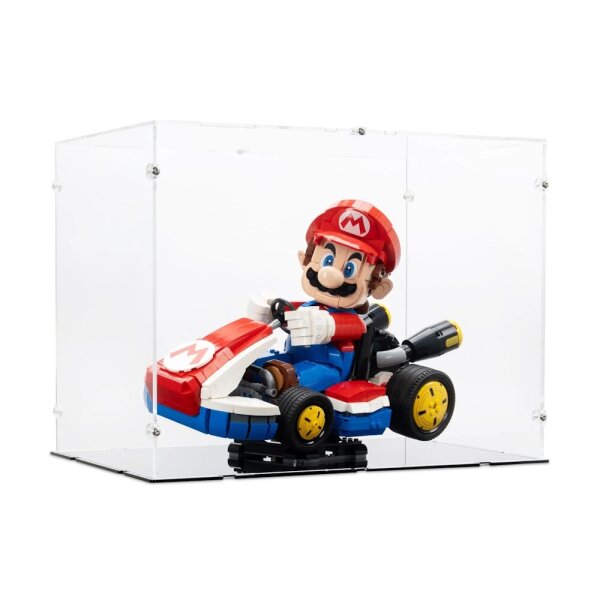 Acryl-Display f&uuml;r LEGO&reg; 72037 Mario Kart - Mario & Standard-Kart (Mit schwarzem Boden)