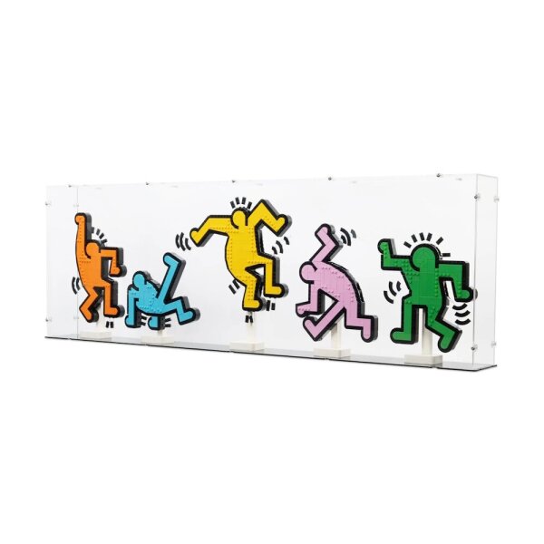 Acryl-Display f&uuml;r LEGO&reg; 31216 Keith Haring &ndash; Tanzende Figuren (Mit schwarzem Boden)