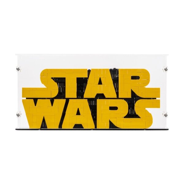 Display in acrilico per LEGO&reg; 75407 Logo Star Wars in mattoncini (con fondo nero)
