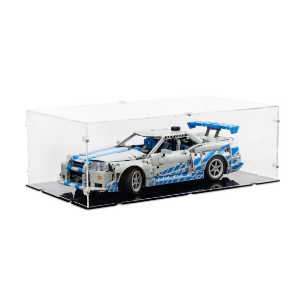 Acrylic display for LEGO&reg; 42210 2 Fast 2 Furious Nissan Skyline GT-R R34 (With black floor)