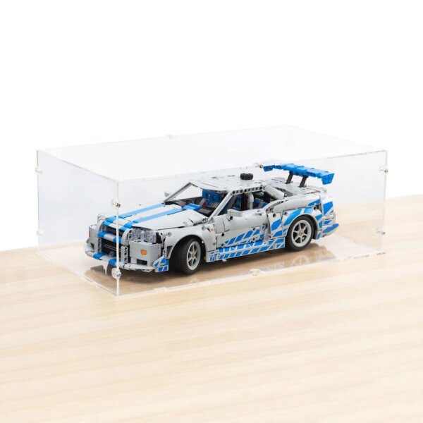 Acryl-Display f&uuml;r LEGO&reg; 42210 2 Fast 2 Furious Nissan Skyline GT-R R34 Flitzer (mit klarem Boden, Stabelbar)