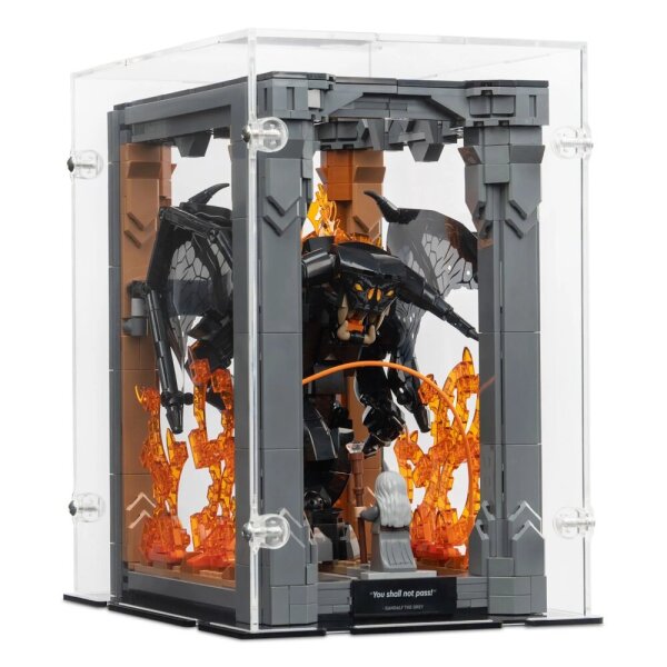 Acrylic display for the closed LEGO&reg; 10367 Lord ofr te Rings Balrog Book Nook (With black floor)