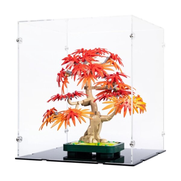 Acryl-Display f&uuml;r LEGO&reg; 10348 Japanischer Roter Ahorn &ndash; Bonsai-Baum (Mit schwarzem Boden)